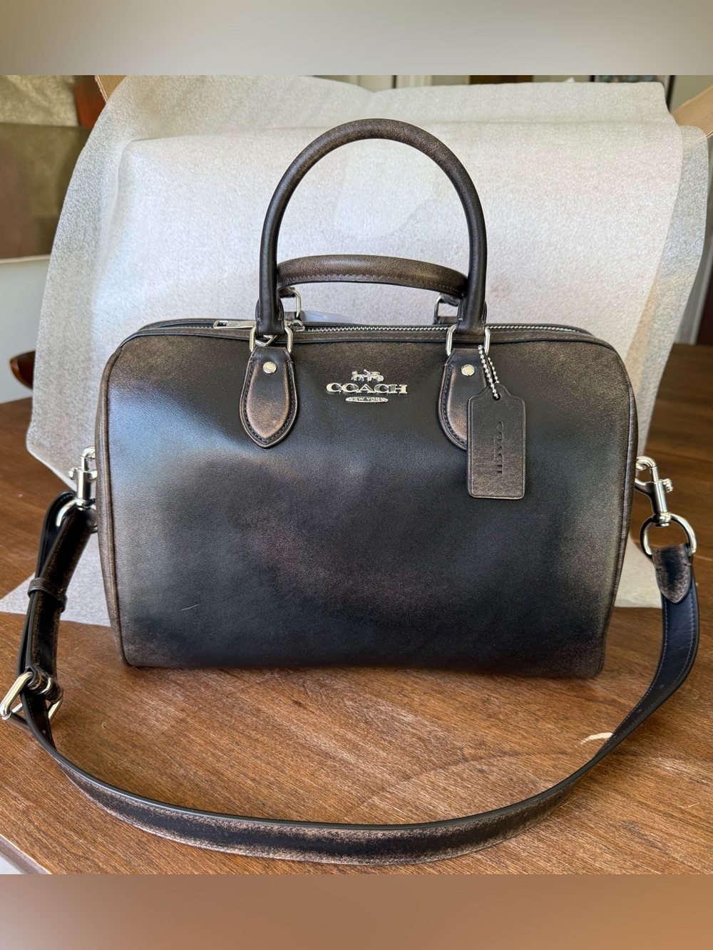 Coach Rowan Large Satchel Bag In Loved Leather NWT